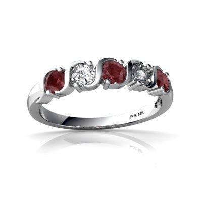 Genuine Ruby 14kt White Gold timeless Ring