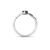 Genuine Amethyst 14kt White Gold claddagh Ring