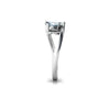 Genuine Aquamarine 14kt White Gold modern Ring