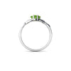Genuine Peridot 14kt White Gold claddagh Ring