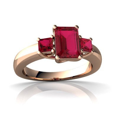 Lab Ruby 14kt Rose Gold timeless Ring