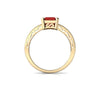 Genuine Garnet 14kt Yellow Gold timeless Ring