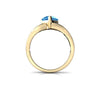 Genuine Blue Topaz 14kt Yellow Gold filligree Ring