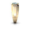 Genuine Aquamarine 14kt Yellow Gold mens Ring