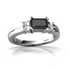 Genuine Black Onyx 14kt White Gold modern Ring