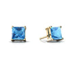Genuine Blue Topaz 14kt Yellow Gold stud Earrings