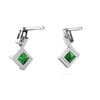 Genuine Emerald 14kt White Gold dangle Earrings