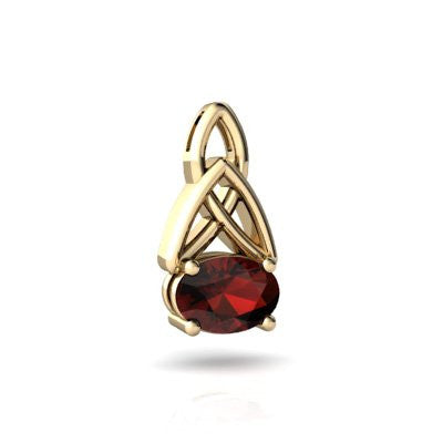 Genuine Garnet 14kt Yellow Gold filligree Pendant