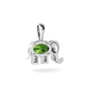 Genuine Peridot 14kt White Gold Elephant Pendant