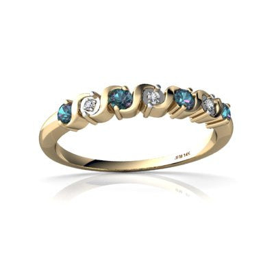 Lab Alexandrite 14kt Yellow Gold petite Ring