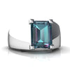 Lab Alexandrite 14kt White Gold mens Ring
