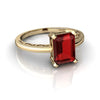 Genuine Garnet 14kt Yellow Gold timeless Ring