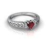 Genuine Garnet 14kt White Gold petite Ring