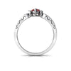 Genuine Garnet 14kt White Gold petite Ring