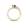 Genuine Amethyst 14kt Yellow Gold celtic Ring