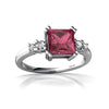 Genuine Pink Tourmaline 14kt White Gold modern Ring