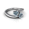 Genuine Aquamarine 14kt White Gold modern Ring