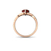 Genuine Garnet 14kt Rose Gold claddagh Ring
