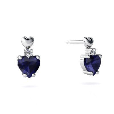 Genuine Sapphire 14kt White Gold timeless Earrings