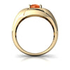 Genuine Fire Opal 14kt Yellow Gold mens Ring