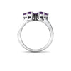 Genuine Amethyst 14kt White Gold keepsake Ring
