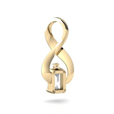 Genuine White Topaz 14kt Yellow Gold filligree Pendant