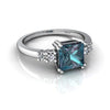 Lab Alexandrite 14kt White Gold modern Ring