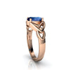Genuine London Blue Topaz 14kt Rose Gold celtic Ring