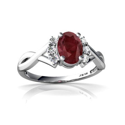 Genuine Ruby 14kt White Gold filligree Ring