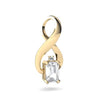Genuine White Topaz 14kt Yellow Gold filligree Pendant