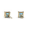 Genuine Blue Topaz 14kt Yellow Gold stud Earrings