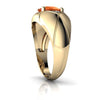 Genuine Fire Opal 14kt Yellow Gold mens Ring