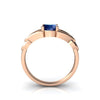 Genuine London Blue Topaz 14kt Rose Gold celtic Ring