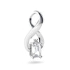 Genuine White Topaz 14kt White Gold filligree Pendant
