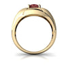 Genuine Garnet 14kt Yellow Gold mens Ring