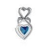 Genuine London Blue Topaz 14kt White Gold modern Pendant