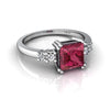 Genuine Pink Tourmaline 14kt White Gold modern Ring