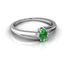 Lab Emerald 14kt White Gold petite Ring