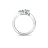 Genuine Aquamarine 14kt White Gold modern Ring