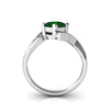 Lab Emerald 14kt White Gold modern Ring