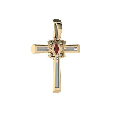 Genuine Ruby 14kt Yellow Gold religious Pendant