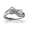 Genuine Aquamarine 14kt White Gold filligree Ring