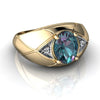 Lab Alexandrite 14kt Yellow Gold mens Ring