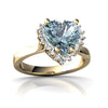 Genuine Aquamarine 14kt Yellow Gold cocktail Ring