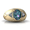 Lab Alexandrite 14kt Yellow Gold mens Ring