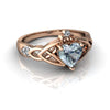 Genuine Aquamarine 14kt Rose Gold celtic Ring