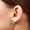 Genuine Blue Topaz 14kt Yellow Gold stud Earrings