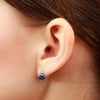 Genuine Sapphire 14kt White Gold timeless Earrings
