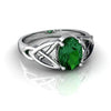Lab Emerald 14kt White Gold celtic Ring