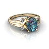 Lab Alexandrite 14kt Yellow Gold filligree Ring